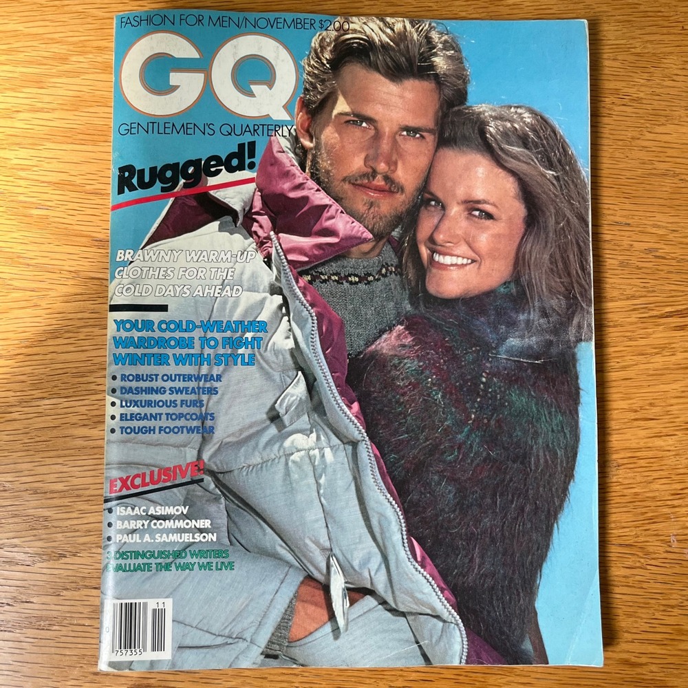 Vintage GQ Magazine November 1980 Rugged Men's Fashion Isaac Asimov 80s Style